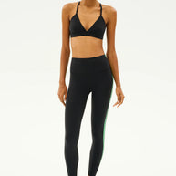 Clare High Waist Rigor 7/8 Black and Grass Midi Legging Splits59