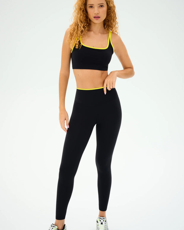 Splits59 Easton Rigor High Waist 7/8 in Black and Chartreuse Legging 