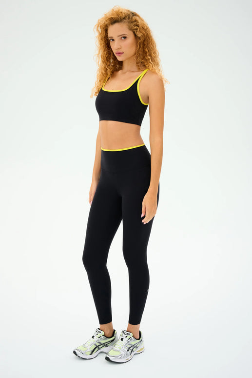 Splits59 Easton Rigor High Waist 7/8 in Black and Chartreuse Legging 