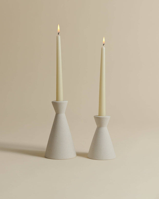 North Palm candlestick holders- centerpieces - decor - white clay