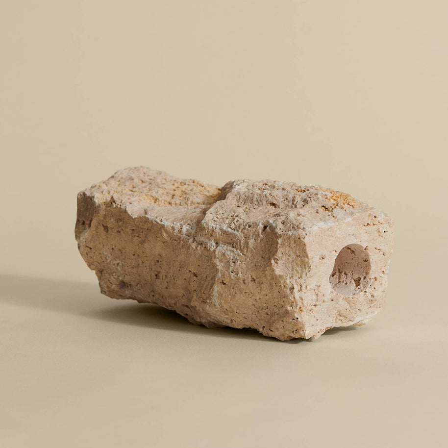 North Palm Travertine Candle Holder 