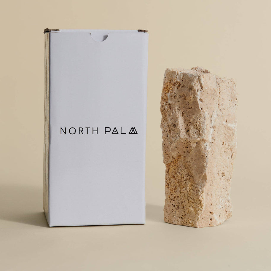 North Palm Travertine candle holder 