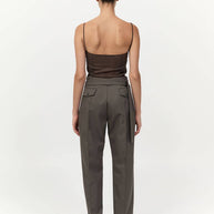 St. Agni Transparent Silk Cami in Black Olive 