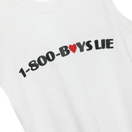 Boys Lie White 1-800 heart tank top 