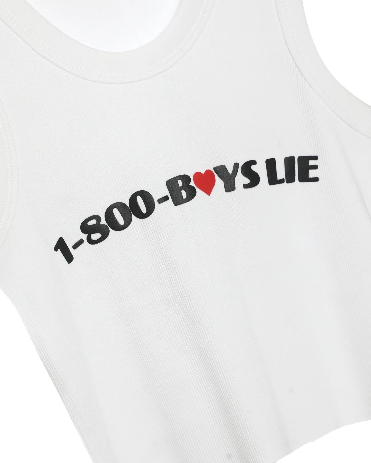 Boys Lie White 1-800 heart tank top 