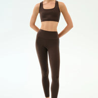 Margot Rigor Legging | Dark Chocolate & Black