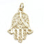 14k Yellow Gold Filigree Hamsa Pendant Yemenite - Room Eight - Bareket Fine Jewelry