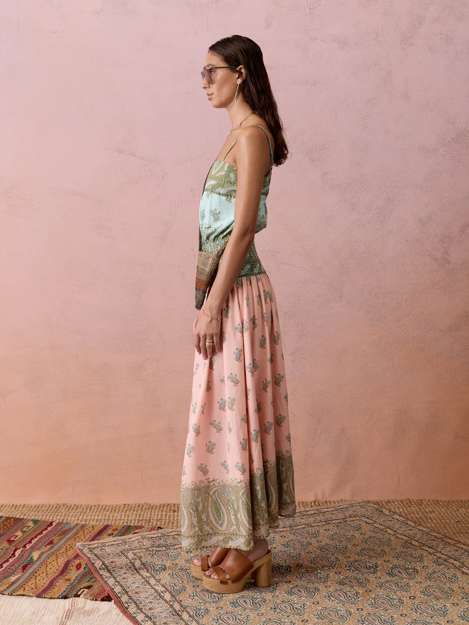 Lucent Drop Waist Maxi Dress