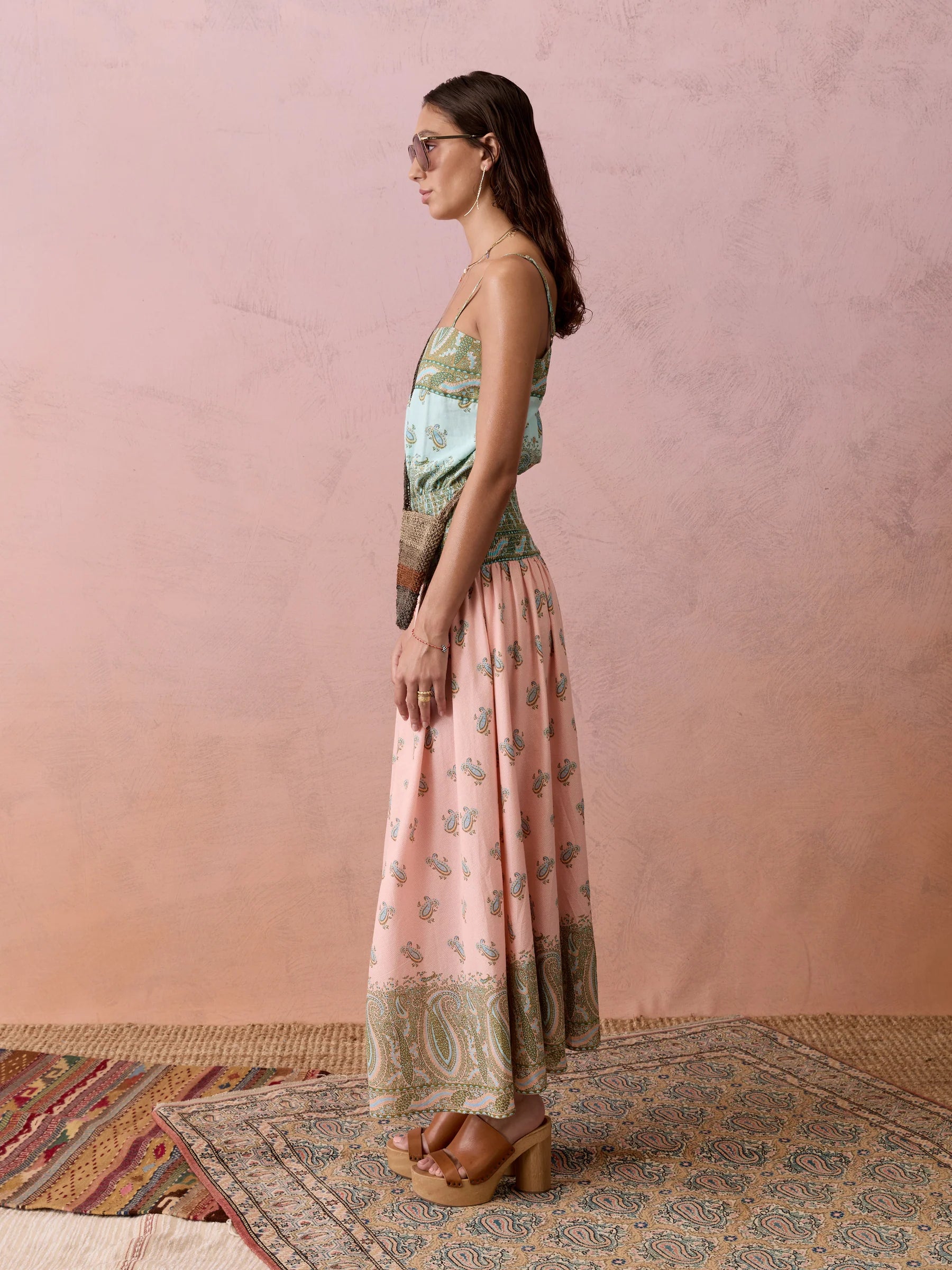 Lucent Drop Waist Maxi Dress