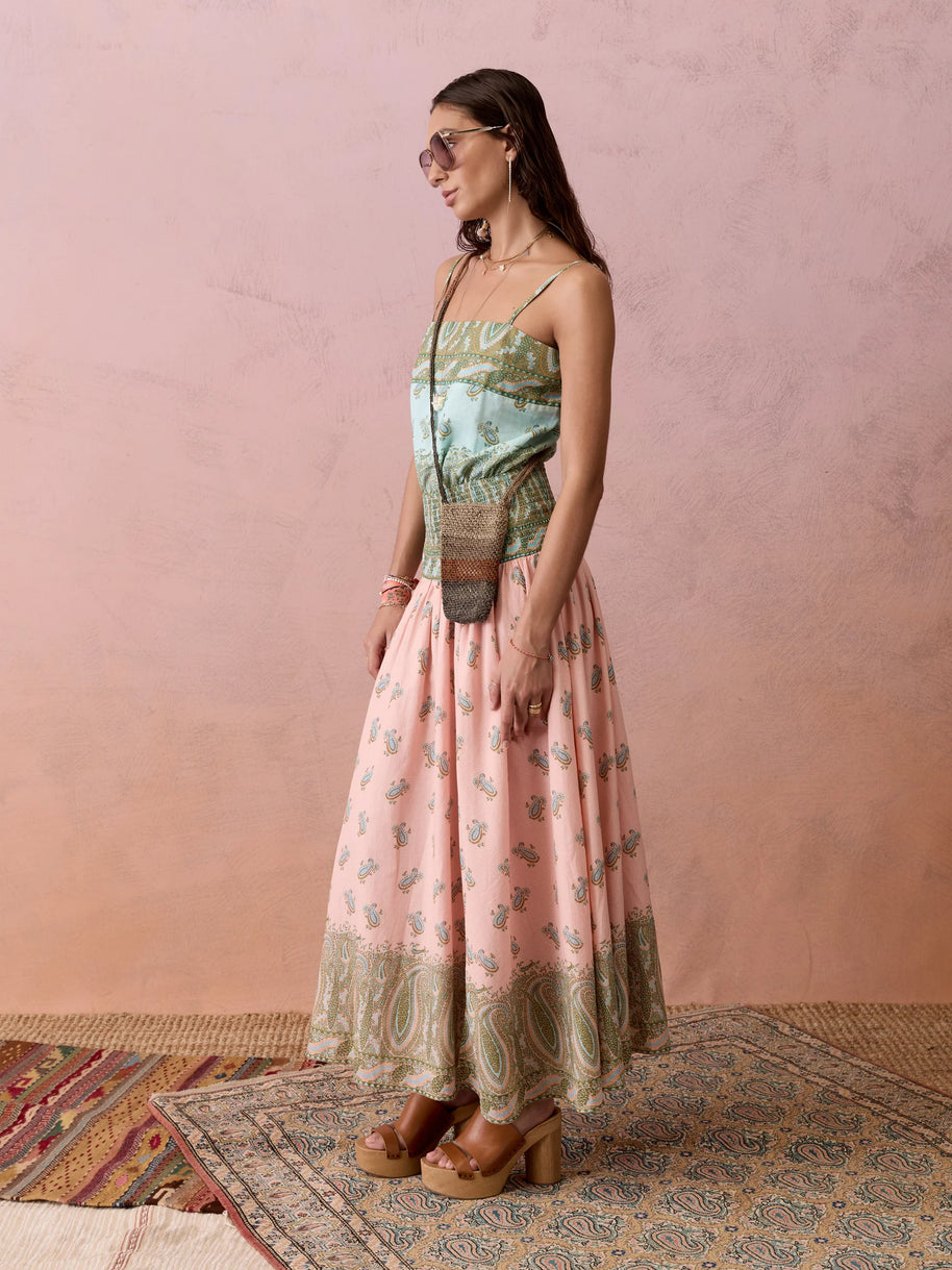 Lucent Drop Waist Maxi Dress