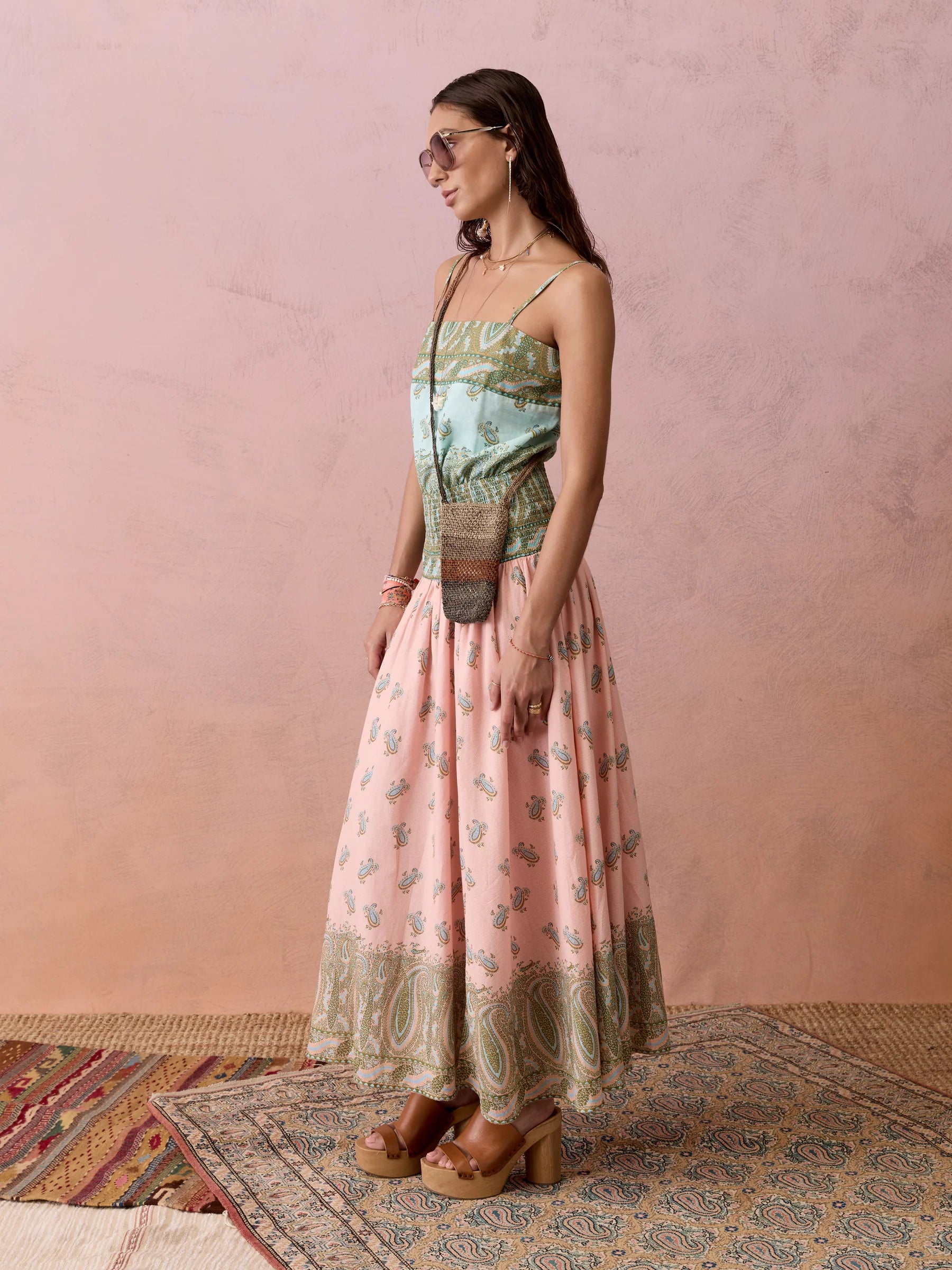 Lucent Drop Waist Maxi Dress