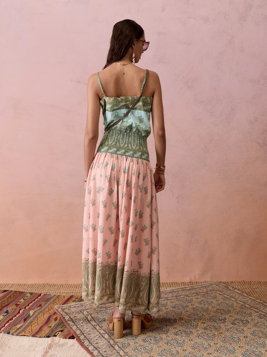 Lucent Drop Waist Maxi Dress