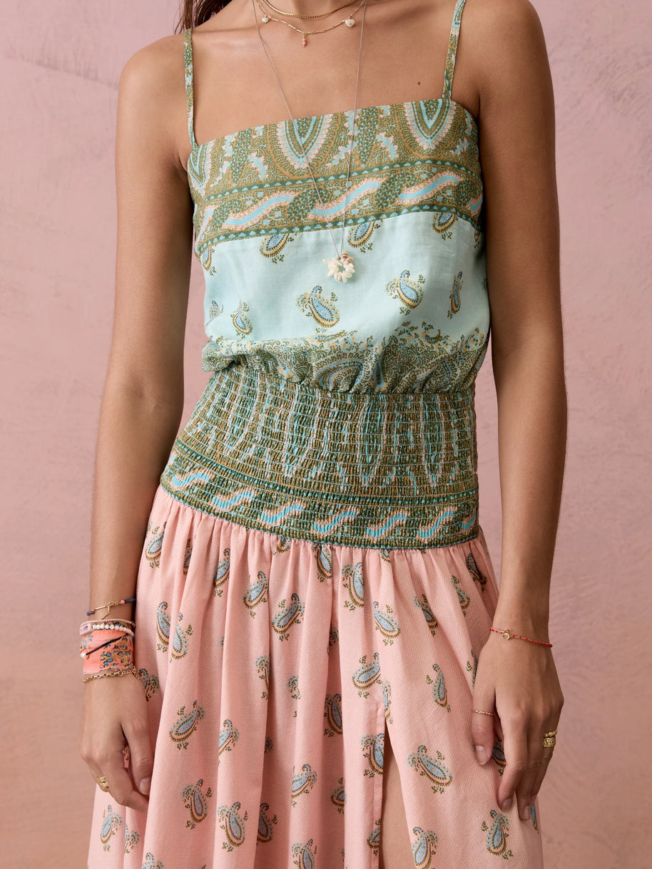 Lucent Drop Waist Maxi Dress