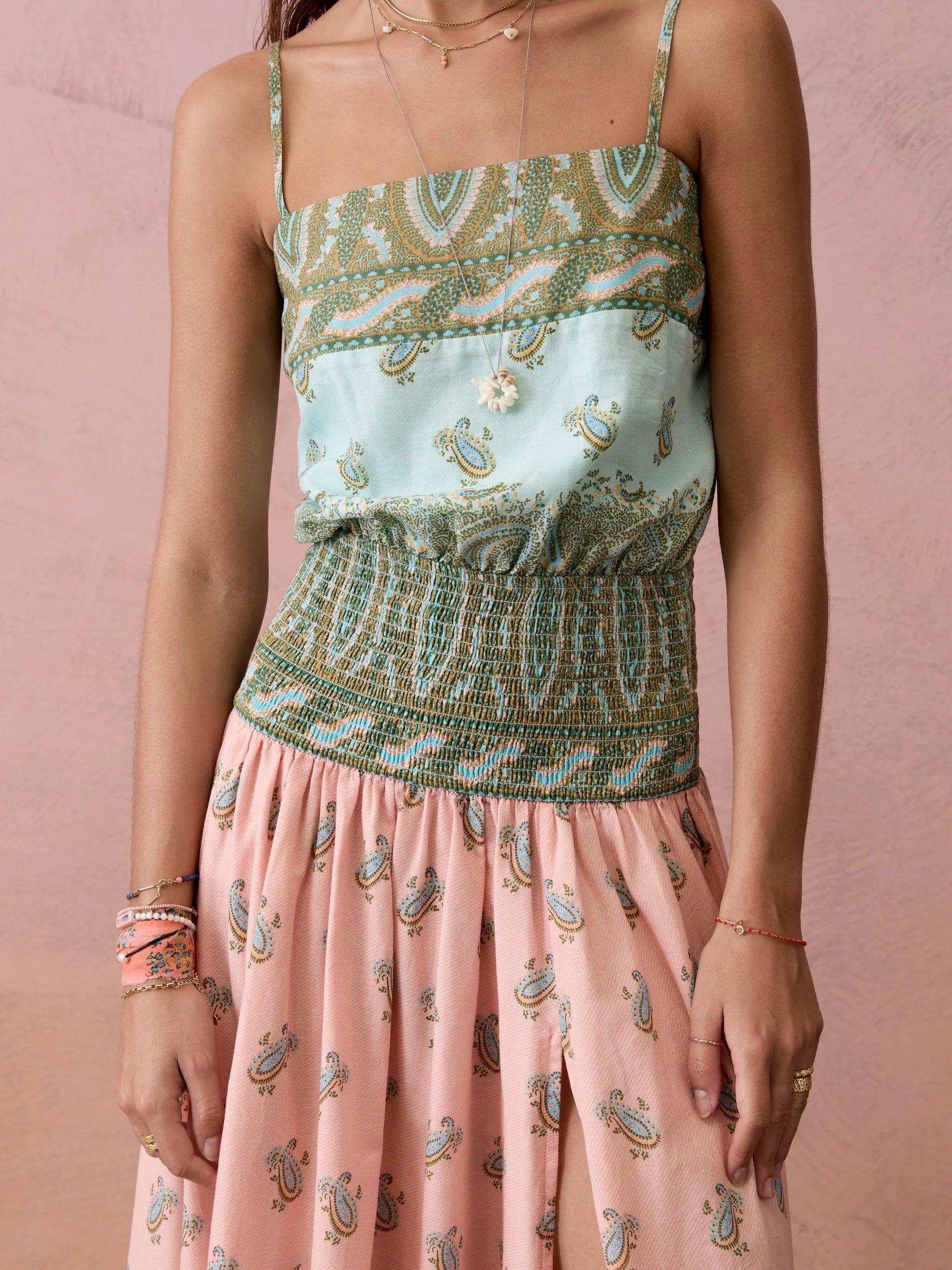 Lucent Drop Waist Maxi Dress