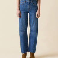 Le Jean Pixie Ankle Fray High Waisted Jeans, Cropped Jeans, Stretch Jeans, Raw Hem Jeans 