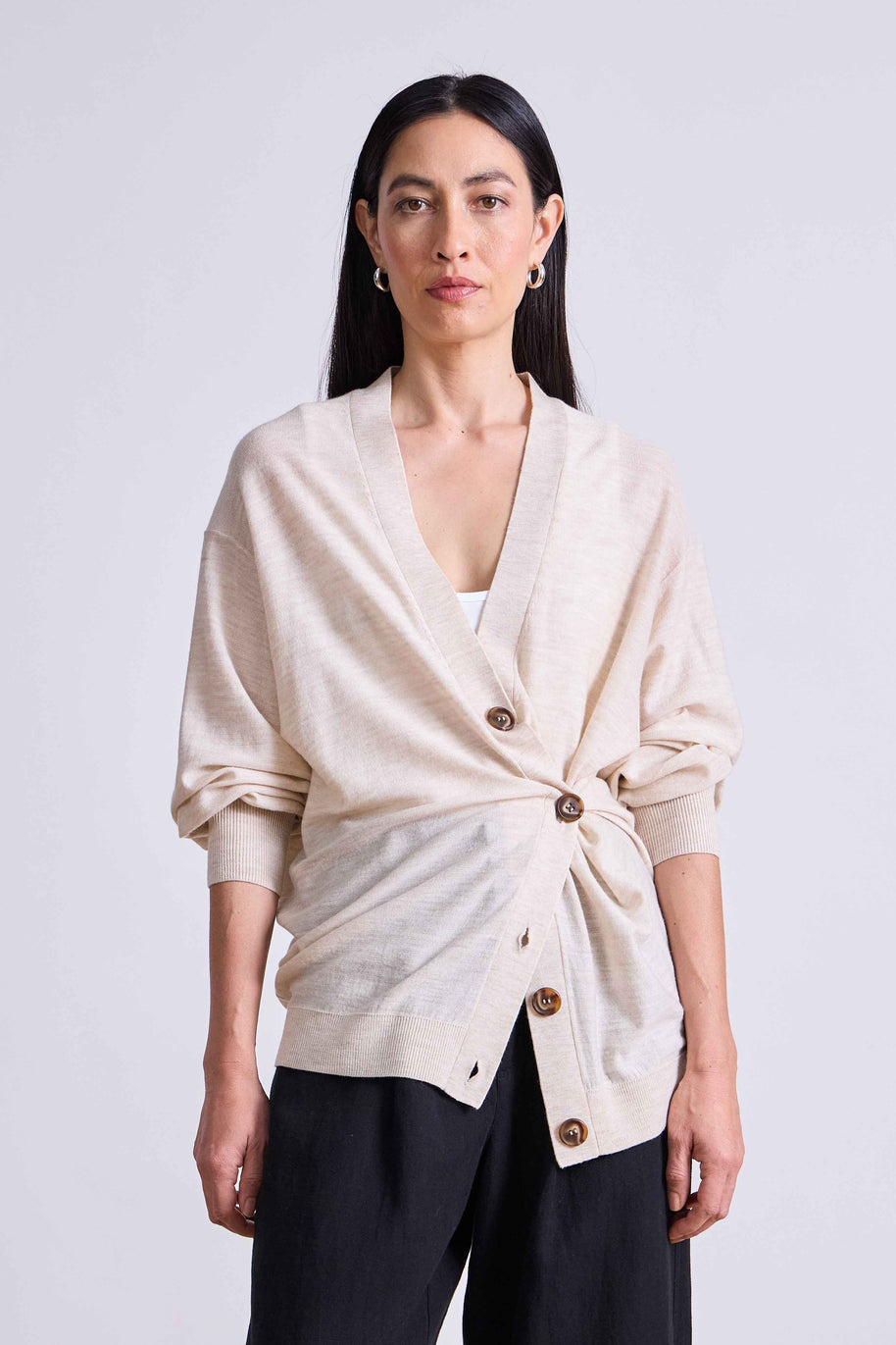 Drippy Tissue Cardigan | Oatmeal