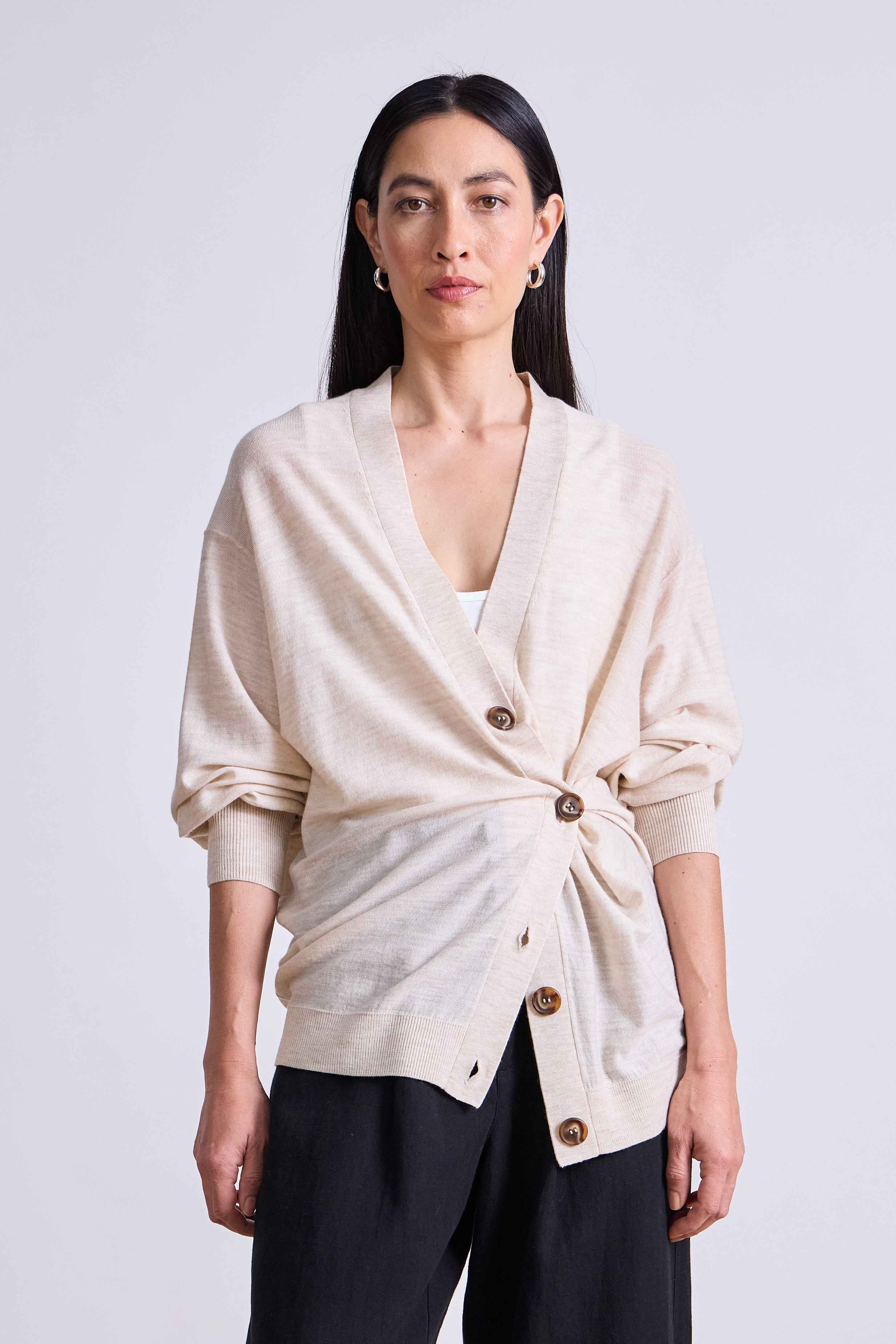 Drippy Tissue Cardigan | Oatmeal