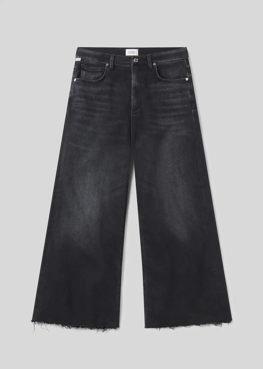 Citizens of Humanity Lyra Wide Leg Crop Jeans for Women Dark Denim Jeans