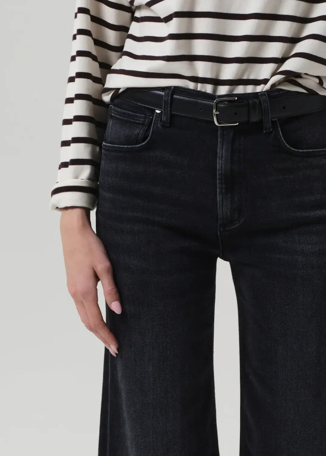 Citizens of Humanity Lyra Wide Leg Crop Jeans for Women Dark Denim Jeans