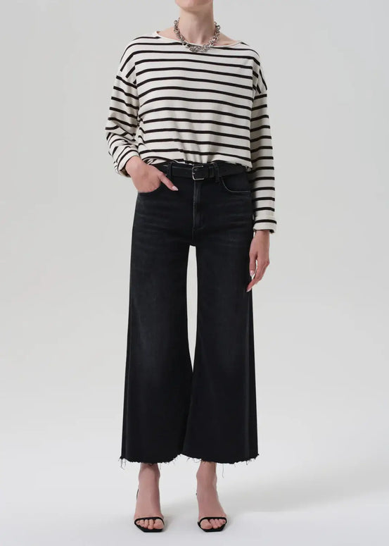 Citizens of Humanity Lyra Wide Leg Crop Jeans for Women Dark Denim Jeans