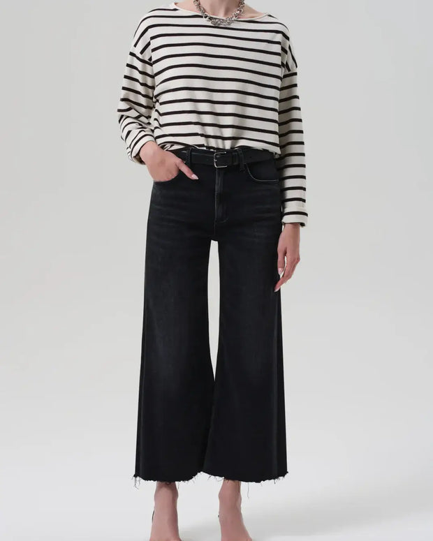 Citizens of Humanity Lyra Wide Leg Crop Jeans for Women Dark Denim Jeans
