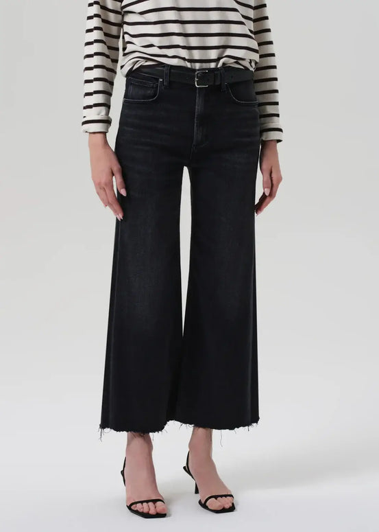 Citizens of Humanity Lyra Wide Leg Crop Jeans for Women Dark Denim Jeans
