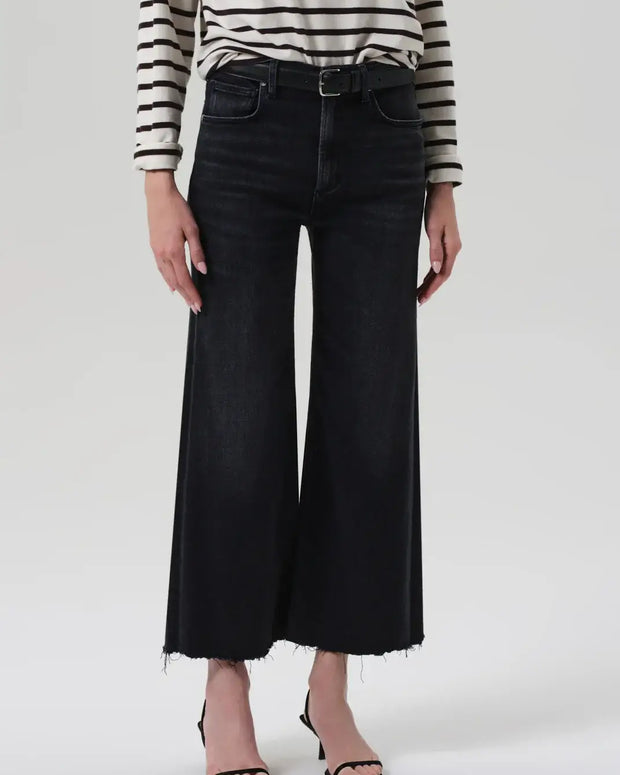 Citizens of Humanity Lyra Wide Leg Crop Jeans for Women Dark Denim Jeans