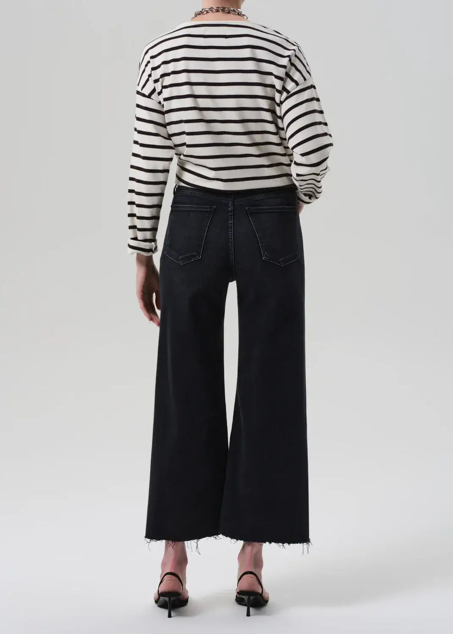 Citizens of Humanity Lyra Wide Leg Crop Jeans for Women Dark Denim Jeans