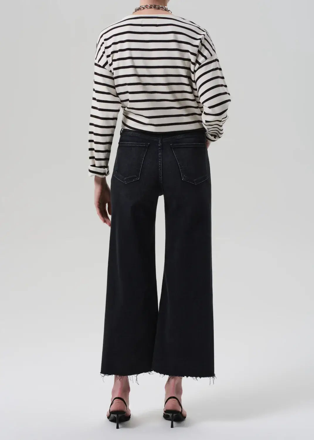 Citizens of Humanity Lyra Wide Leg Crop Jeans for Women Dark Denim Jeans