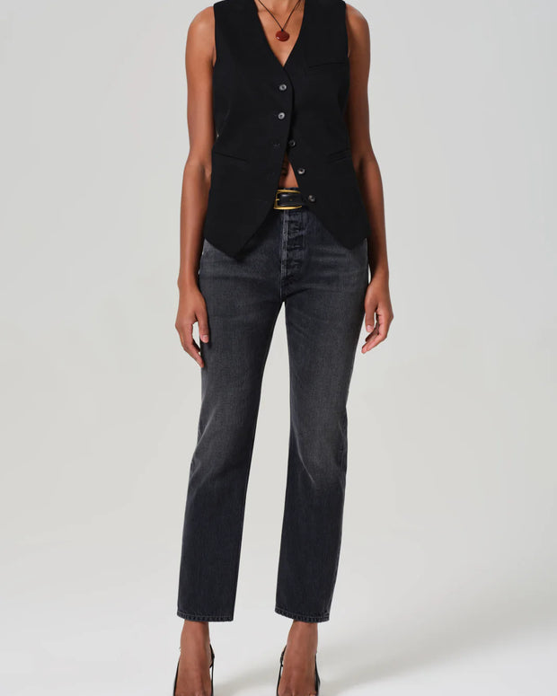Blaine High Rise Straight Citizens of Humanity Black Jeans Vintage Black Straight Leg Jeans 