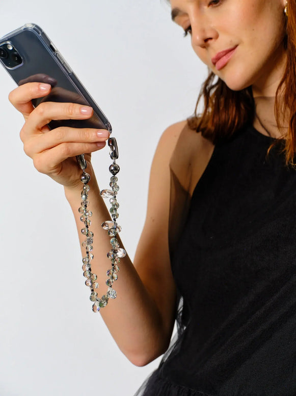 Ossa Faceted Crystal Phone Wristlet, iPhone Wristlet 