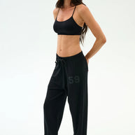 Andie Oversized Fleece Varsity 59 Sweatpant | Black