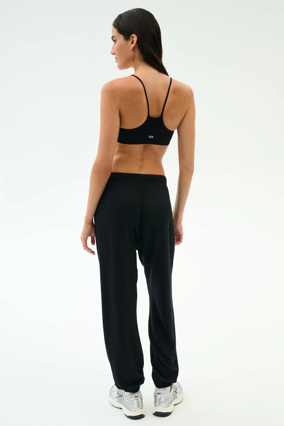 Andie Oversized Fleece Varsity 59 Sweatpant | Black