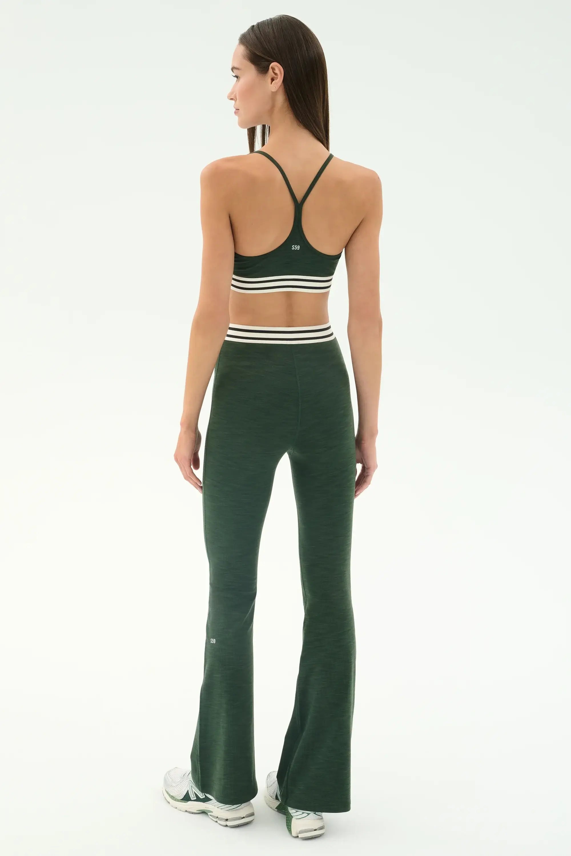 Splits59 Cali Active Rib Bra in Military Heather Green