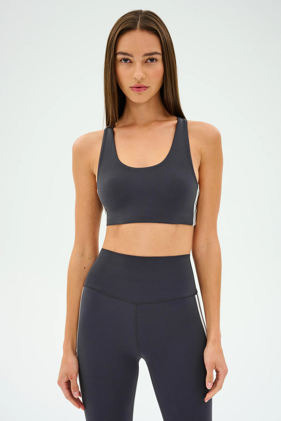 Splits59 Ella Airweight Bra in Graphite and White 