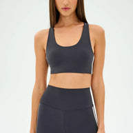 Splits59 Ella Airweight Bra in Graphite and White 