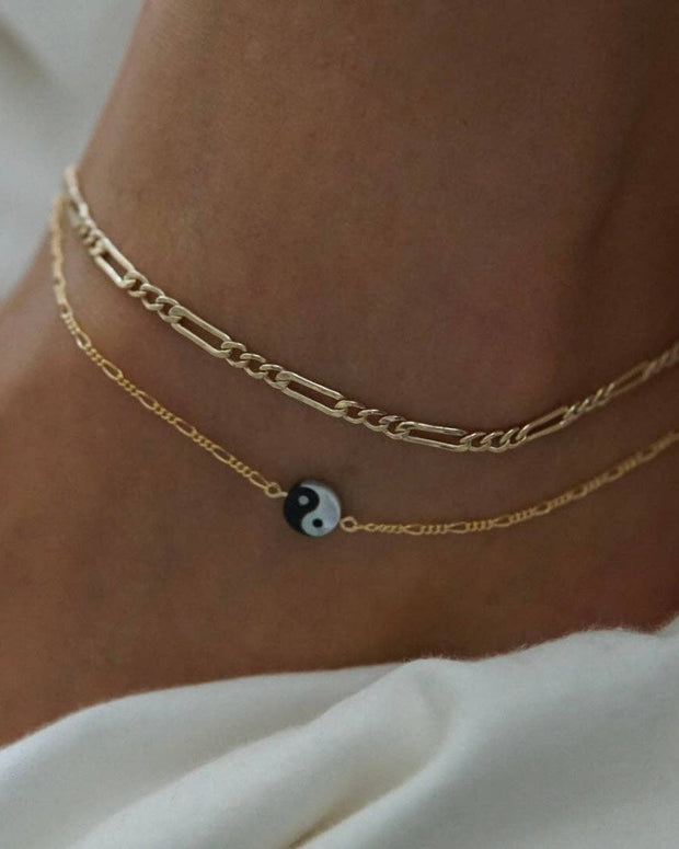 Imi Jewelry Yin Yang Mother of Pearl Anklet 