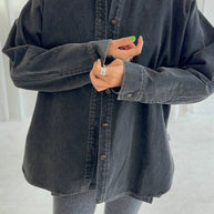Le Bon Shoppe Theo Jacket in Washed Black Thin Denim Jacket 