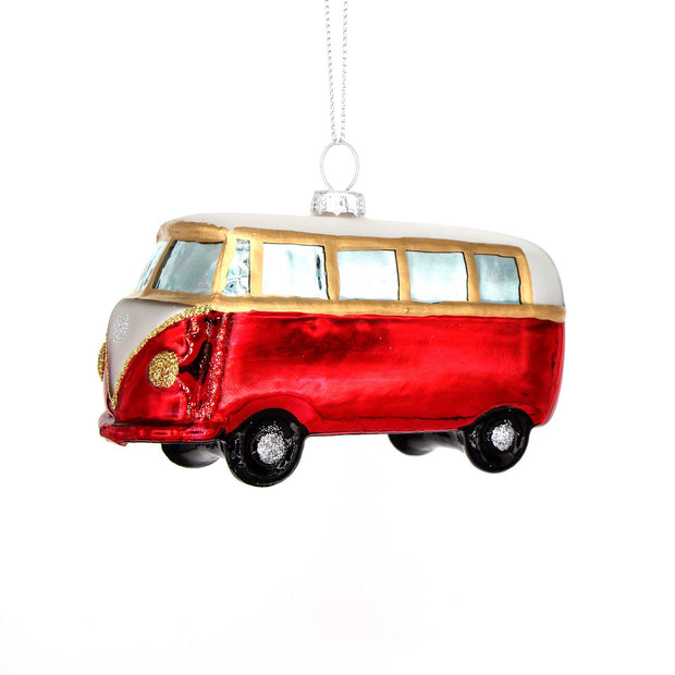 Vintage VW Red Van Christmas Ornament 