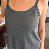 Le Bon Shoppe Organic Cotton Dana Cami Washed Black Tank