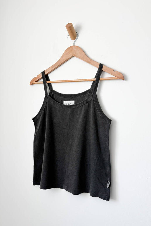 Le Bon Shoppe Organic Cotton Dana Cami Washed Black Tank