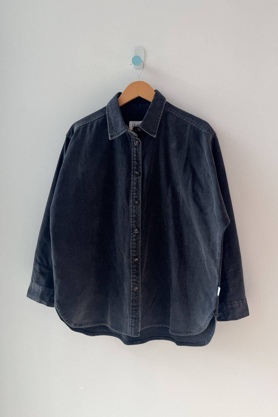 Le Bon Shoppe Theo Jacket in Washed Black Thin Denim Jacket 