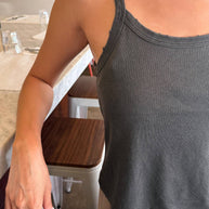 Le Bon Shoppe Organic Cotton Dana Cami Washed Black Tank