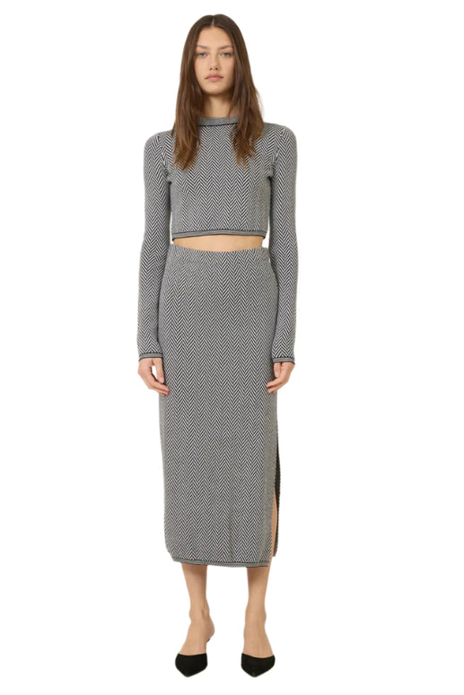 One Grey Day - Maxine top- cropped long sleeve top 