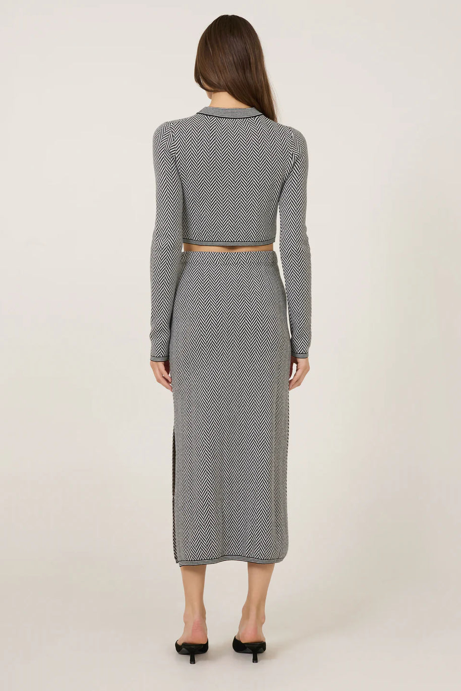 One Grey Day - Maxine top- cropped long sleeve top 