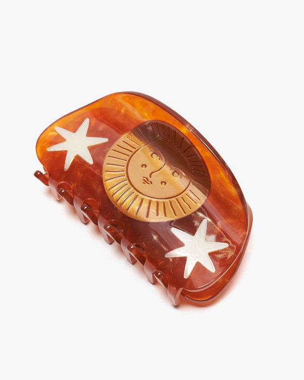Hemera Golden Astrology Sun and Stars Shimmer Hair Claw
