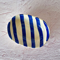 Casa Amarosa Ceramic Stripe Bowl Blue 