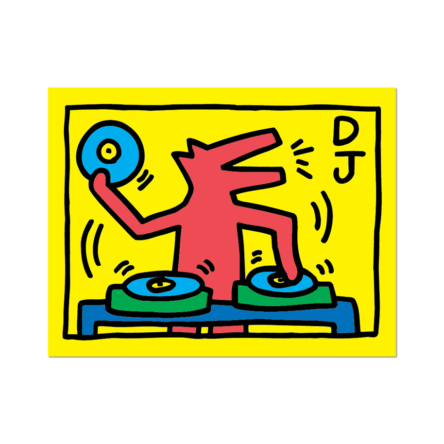 Keith Haring DJ Dog Sticker