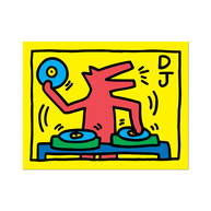 Keith Haring DJ Dog Sticker