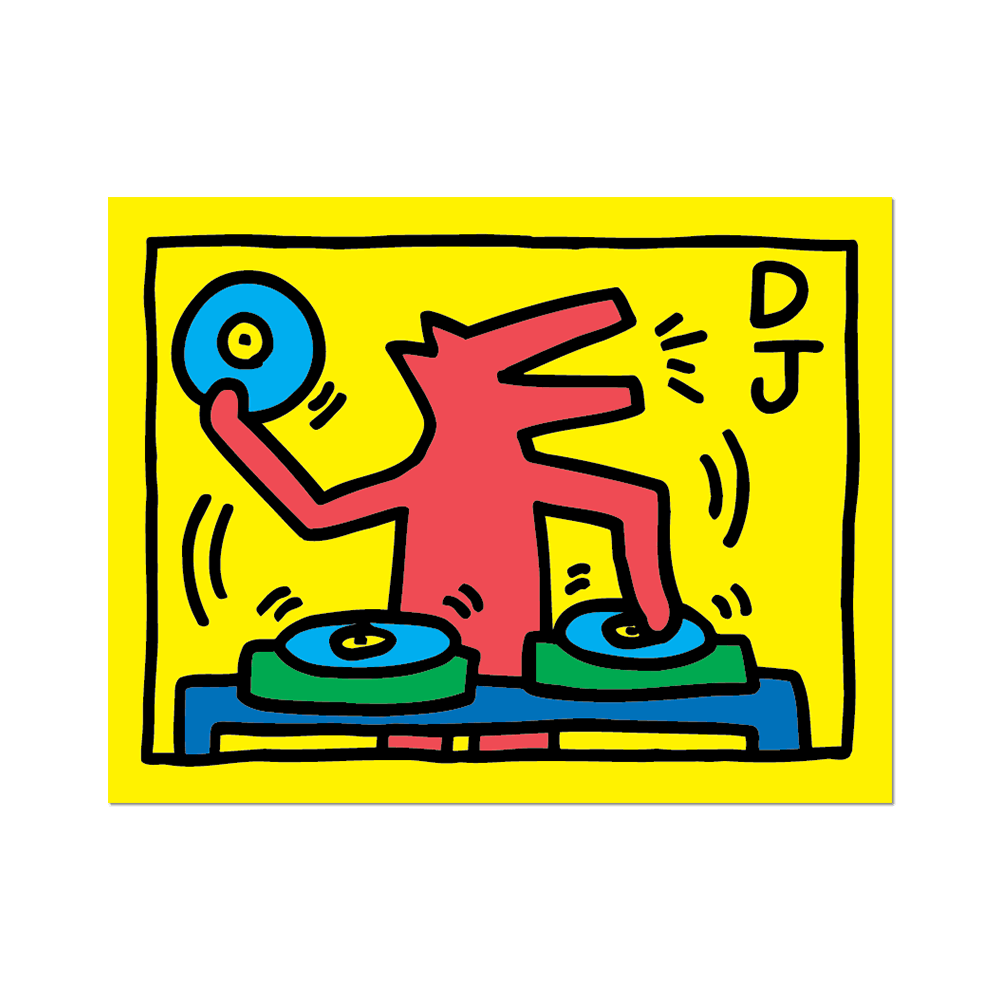 Keith Haring DJ Dog Sticker